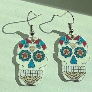 Day of the Dead Skull Dangling Earrings